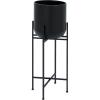 image:imageDeco 79 Metal Indoor Outdoor Planter Tall Large Planter Pot with Removable Stand Planter 12 x 12 x 36 BlackPlanter 12 x 12 x 36