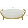 image:imageCosmoLiving by Cosmopolitan Glass Kitchen Serving Bowl with Gold Metal Stand 19 x 16 x 6 WhiteWhite