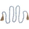 image:imageDeco 79 Glass Handmade Round Long Garland with Tassel with Knotted Brown Jute 87 x 3 x 1 Light Blue
