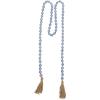 image:imageDeco 79 Glass Handmade Round Long Garland with Tassel with Knotted Brown Jute 87 x 3 x 1 Light Blue
