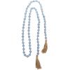 image:imageDeco 79 Glass Handmade Round Long Garland with Tassel with Knotted Brown Jute 87 x 3 x 1 Light Blue