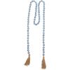 image:imageDeco 79 Glass Handmade Round Long Garland with Tassel with Knotted Brown Jute 87 x 3 x 1 Light Blue