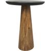 image:imageDeco 79 Mango Wood Handmade Side End Accent Table Cone Shaped End Table with Black Tabletops Set of 3 Side Table 24 21 18 H Brown