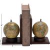 image:imageDeco 79 Wood World Map Decorative Bookends Globe Non Skid Bookends Set of 2 Office Bookends8H 6W Brown8 and 8 H