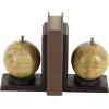 image:imageDeco 79 Wood World Map Decorative Bookends Globe Non Skid Bookends Set of 2 Office Bookends8H 6W Brown8 and 8 H