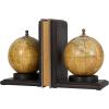 image:imageDeco 79 Wood World Map Decorative Bookends Globe Non Skid Bookends Set of 2 Office Bookends8H 6W Brown8 and 8 H