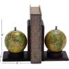 image:imageDeco 79 Wood World Map Decorative Bookends Globe Non Skid Bookends Set of 2 Office Bookends8H 6W Brown8 and 8 H