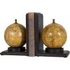 image:imageDeco 79 Wood World Map Decorative Bookends Globe Non Skid Bookends Set of 2 Office Bookends8H 6W Brown8 and 8 H