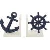 image:imageDeco 79 Metal Anchor and Ship Wheel Bookends Set of 2 6W 6H Blue6W  6H
