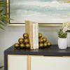 image:imageDeco 79 Stainless Steel Metal Decorative Bookends Stacked Orb Non Skid Bookends Set of 2 Office Bookends6W 5H Gold