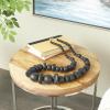 image:imageDeco 79 Wood Necklace Handmade Decorative Sculpture Geometric Beaded Garland Home Decor Statue Accent Figurine 7 x 2 x 25 Light BrownBlack