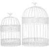 image:imageDeco 79 Metal Round Birdcage with Latch Lock Closure and Hanging Hook Set of 2 16 12H WhiteWhite