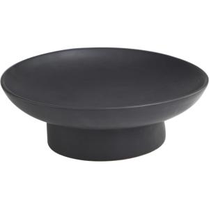image:imageDeco 79 Ceramic Decorative Bowl Wide with Elevated Base 16 x 16 x 6 BlackBlack