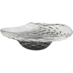 image:imageDeco 79 Glass Handmade Decorative Decorative Bowl Abstract Wavy Ombre Decorative Container with Bubble Texturing Decorative Keepsake Box 18 x 14 x 6 GreenBlack