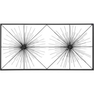 image:imageDeco 79 Metal Starburst Home Wall Decor Sea Urchin Wall Sculpture with Black Frame Wall Art 59 x 3 x 24 Black48L x 3W