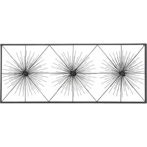 image:imageDeco 79 Metal Starburst Home Wall Decor Sea Urchin Wall Sculpture with Black Frame Wall Art 59 x 3 x 24 Black59L x 24W