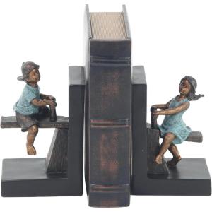 image:imageDeco 79 Polystone People Bookends with Swing Set Set of 2 5W 8H Brown