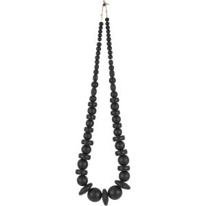 image:imageDeco 79 Wood Necklace Handmade Decorative Sculpture Geometric Beaded Garland Home Decor Statue Accent Figurine 7 x 2 x 25 Light BrownBlack