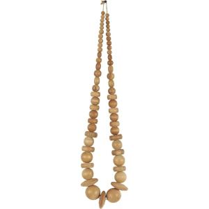 image:imageDeco 79 Wood Necklace Handmade Decorative Sculpture Geometric Beaded Garland Home Decor Statue Accent Figurine 7 x 2 x 25 Light BrownLight Brown