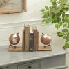 image:imageDeco 79 Wood Decorative Bookends Globe Non Skid Bookends Set of 2 Office Bookends7 7H Brown