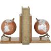 image:imageDeco 79 Wood Decorative Bookends Globe Non Skid Bookends Set of 2 Office Bookends7 7H Brown