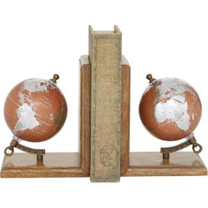 image:imageDeco 79 Wood Decorative Bookends Globe Non Skid Bookends Set of 2 Office Bookends7 7H Brown