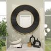 image:imageCosmoLiving by Cosmopolitan Metal Room Wall Mirror Entryway Mirror with Fluted Frame Wall Mounted Mirror 35 x 2 x 35 Black