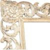 image:imageDeco 79 Mango Wood Floral Room Wall Mirror Intricately Carved Entryway Mirror Wall Mounted Mirror 36 x 2 x 72 Light Brown