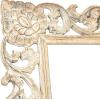 image:imageDeco 79 Mango Wood Floral Room Wall Mirror Intricately Carved Entryway Mirror Wall Mounted Mirror 36 x 2 x 72 Light Brown