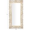 image:imageDeco 79 Mango Wood Floral Room Wall Mirror Intricately Carved Entryway Mirror Wall Mounted Mirror 36 x 2 x 72 Light Brown