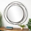 image:imageDeco 79 Metal Abstract Room Wall Mirror Entryway Mirror with Overlapping Circles Wall Mounted Mirror 32 x 1 x 32 BlackGrey