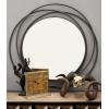 image:imageDeco 79 Metal Abstract Room Wall Mirror Entryway Mirror with Overlapping Circles Wall Mounted Mirror 32 x 1 x 32 BlackGrey
