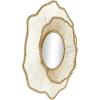 image:imageDeco 79 Metal Floral Room Wall Mirror Layered Frame Entryway Mirror with Layered Floral Frame Wall Mounted Mirror 33 x 4 x 34 GoldGold