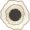 image:imageDeco 79 Metal Floral Room Wall Mirror Layered Frame Entryway Mirror with Layered Floral Frame Wall Mounted Mirror 33 x 4 x 34 GoldGold