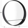 image:imageDeco 79 Metal Room Wall Mirror 1 Shelf Entryway Mirror Wall Mounted Mirror 24 x 5 x 24 Black