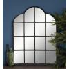 image:imageDeco 79 Metal Room Wall Mirror Arched Window Pane Entryway Mirror Wall Mounted Mirror 24 x 2 x 48 BrownBlack