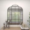 image:imageDeco 79 Metal Room Wall Mirror Arched Window Pane Entryway Mirror Wall Mounted Mirror 24 x 2 x 48 BrownBlack