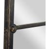 image:imageDeco 79 Metal Room Wall Mirror Arched Window Pane Entryway Mirror Wall Mounted Mirror 24 x 2 x 48 BrownBlack