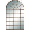 image:imageDeco 79 Metal Room Wall Mirror Arched Window Pane Entryway Mirror Wall Mounted Mirror 24 x 2 x 48 BrownBrown