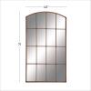 image:imageDeco 79 Metal Room Wall Mirror Arched Window Pane Entryway Mirror Wall Mounted Mirror 24 x 2 x 48 BrownCopper