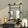 image:imageDeco 79 Metal Room Wall Mirror Double Framed Entryway Mirror with Acrylic Frame Wall Mounted Mirror 28 x 1 x 38 Black