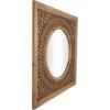 image:imageDeco 79 Wood Room Wall Mirror Entryway Mirror with Carved Scroll Pattern Wall Mounted Mirror 40 x 1 x 40 Brown