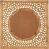image:imageDeco 79 Wood Room Wall Mirror Entryway Mirror with Carved Scroll Pattern Wall Mounted Mirror 40 x 1 x 40 Brown