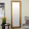 image:imageDeco 79 Wood Room Wall Mirror Oval Entryway Mirror Wall Mounted Mirror 27 x 2 x 47 Dark BrownGold