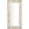 image:imageDeco 79 Mango Wood Floral Room Wall Mirror Intricately Carved Entryway Mirror Wall Mounted Mirror 36 x 2 x 72 Light Brown