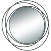 image:imageDeco 79 Metal Abstract Room Wall Mirror Entryway Mirror with Overlapping Circles Wall Mounted Mirror 32 x 1 x 32 BlackGrey