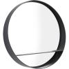 image:imageDeco 79 Metal Room Wall Mirror 1 Shelf Entryway Mirror Wall Mounted Mirror 24 x 5 x 24 Black