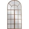 image:imageDeco 79 Metal Room Wall Mirror Arched Window Pane Entryway Mirror Wall Mounted Mirror 24 x 2 x 48 BrownBrown