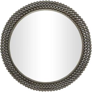 image:imageCosmoLiving by Cosmopolitan Metal Room Wall Mirror Entryway Mirror with Beaded Detailing Wall Mounted Mirror 32 x 1 x 32 Black