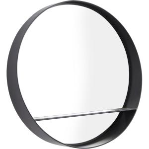 image:imageDeco 79 Metal Room Wall Mirror 1 Shelf Entryway Mirror Wall Mounted Mirror 24 x 5 x 24 Black